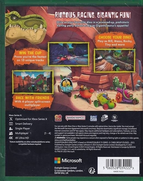 Gigantosaurus Dino Kart - XBOX One (B Grade) (Genbrug)